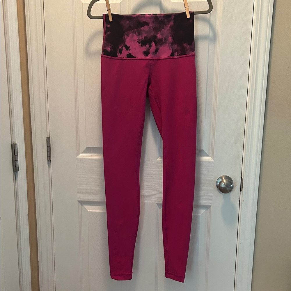 lululemon athletica Pink and Black Leggings